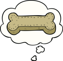 dessin animé chien biscuit avec pensée bulle png