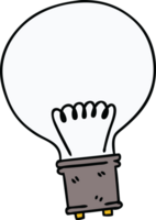 mano disegnato strambo cartone animato leggero lampadina png
