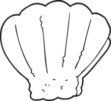 hand drawn black and white cartoon shell png