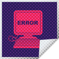 computer error   illustration square peeling sticker png