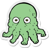 sticker of a cartoon alien squid face png