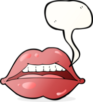 cartoon sexy lips symbol with speech bubble png