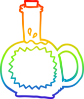 rainbow gradient line drawing of a cartoon maple syrup png