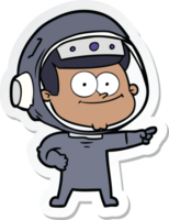 sticker of a happy astronaut cartoon png