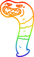 arco iris degradado línea dibujo de un dibujos animados monstruo sanguijuela png