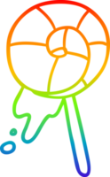 arc en ciel pente ligne dessin de une traditionnel sucette png