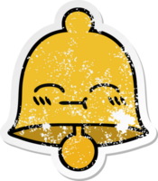 autocollant en détresse d'une jolie cloche de dessin animé png