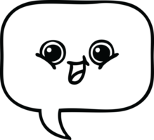 line drawing cartoon of a speech bubble png