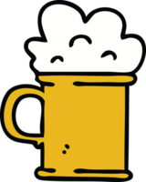 hand drawn quirky cartoon tankard of beer png