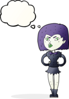 cartoon vampire girl with thought bubble png