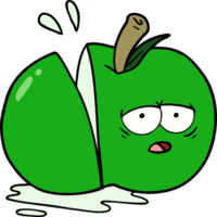 manzana en rodajas de dibujos animados png