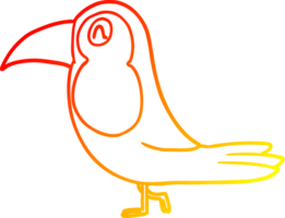 warm gradient line drawing of a cartoon toucan png