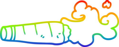 Regenbogen Gradient Linie Zeichnung von ein Karikatur Rauchen Zigarre png