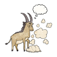 hand drawn thought bubble textured cartoon antelope png