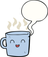 fofa café copo desenho animado com discurso bolha png