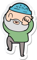 sticker of a cartoon bearded man png