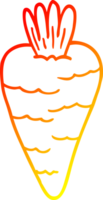 warm gradient line drawing of a cartoon carrot png