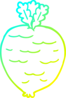 cold gradient line drawing of a cartoon root vegetable png