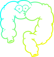 cold gradient line drawing of a cartoon surprised colon png