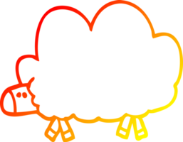 warm gradient line drawing of a cartoon black sheep png