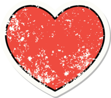 distressed sticker tattoo in traditional style of a heart png