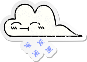 noodlijdende sticker van een schattige cartoon sneeuwwolk png