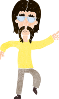 cartoon hippie man wearing glasses png