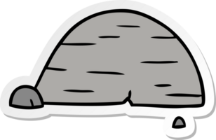 hand drawn sticker cartoon doodle of grey stone boulder png