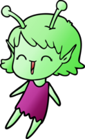 garota alienígena de desenho animado rindo png