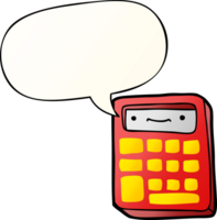 cartoon calculator with speech bubble in smooth gradient style png