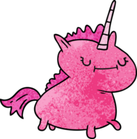 hand drawn textured cartoon doodle of a magical unicorn png