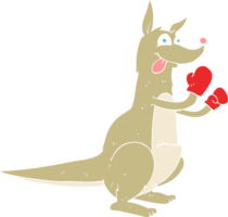 flat color illustration of boxing kangaroo png