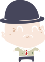 flat color style cartoon old businessman png