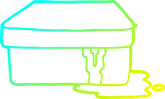 cold gradient line drawing of a cartoon box with slime png