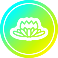 lotus flower circular icon with cool gradient finish png