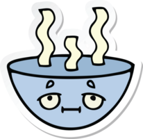 sticker of a cute cartoon bowl of hot soup png