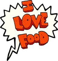 dibujado cómic libro habla burbuja dibujos animados yo amor comida símbolo png