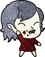 cartoon vampire girl with blood on cheek png