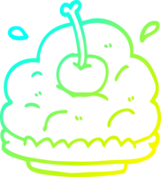 cold gradient line drawing of a cartoon dessert png