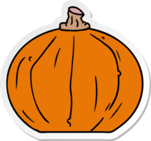 hand drawn sticker cartoon doodle of a pumpkin png
