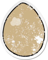 distressed sticker of a cartoon egg png