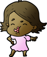 cartoon girl pulling face png