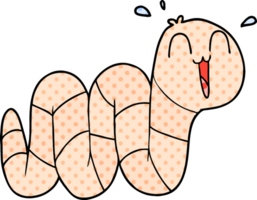 cartoon nervous worm png
