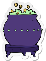 sticker of a cartoon halloween pot png