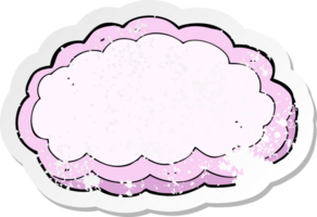 autocollant rétro en détresse d'un nuage décoratif de dessin animé png