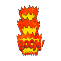 textured cartoon boom symbol png