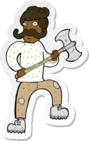 sticker of a cartoon man with axe png