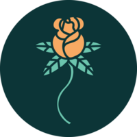 iconic tattoo style image of rose png