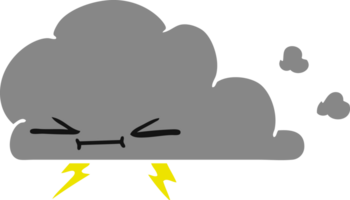 gezeichnet Karikatur von ein mürrisch Aufhellung Wolke png