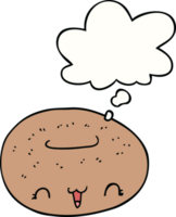 cute cartoon donut with thought bubble png